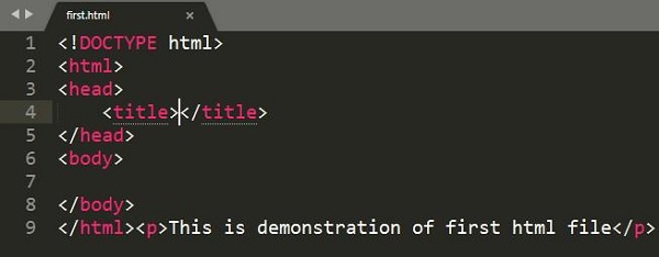 Default Snippet on HTML File