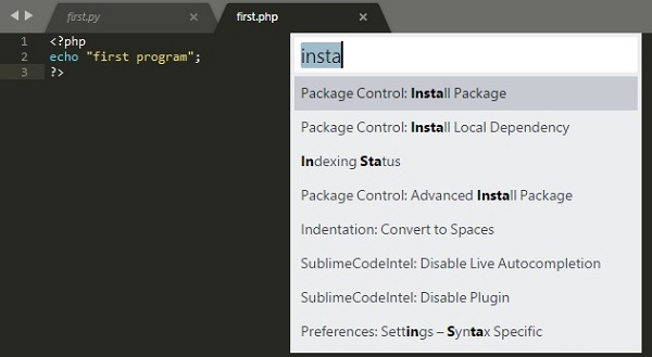 Installation of Sublime Plugin Step1