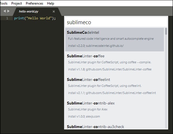 SublimeCodeIntel Plugin Installation Step3