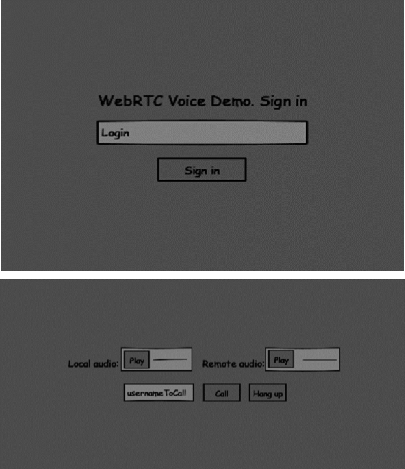 Login and Audio call Page.
