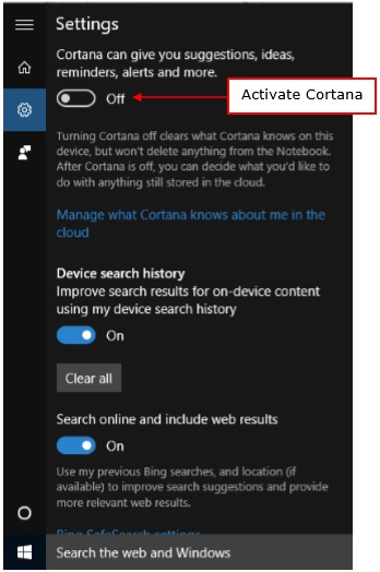 Activate Cortana