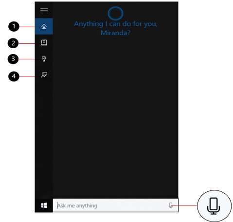 Initial Cortana Window