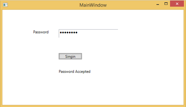 Output of Passwordbox