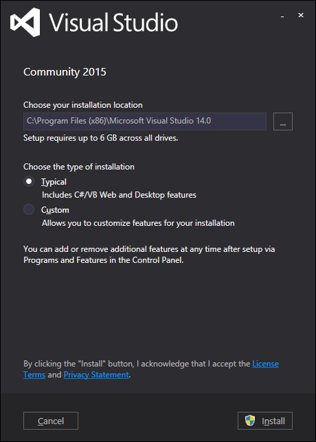 Visual Studio Dialog Box