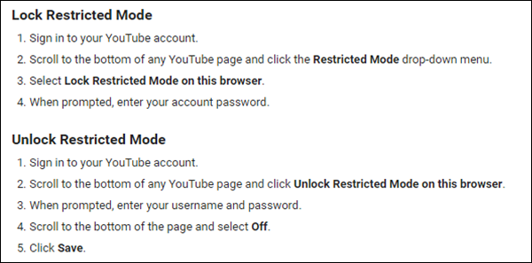 Restricted Mode