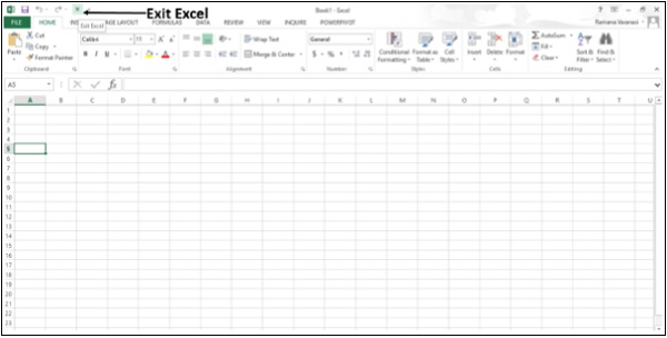 Exit Excel Command