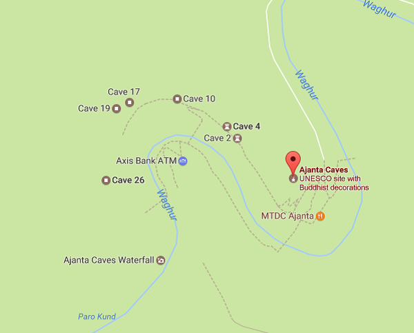 Ajanta Caves Map