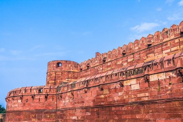 Red Fort At Agra During Construction, From The Akbarnama Jigsaw