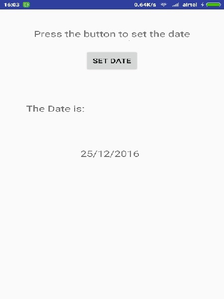 Android Date Picker Tutorial