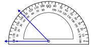 Measuring an angle with the protractor Worksheets Online Quiz 1.2