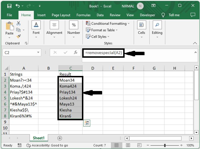 How to Remove Some Special Characters From String in Excel?