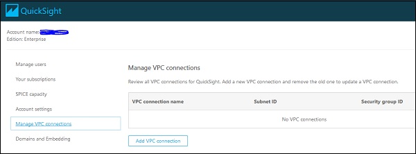 Manage VPC Connections