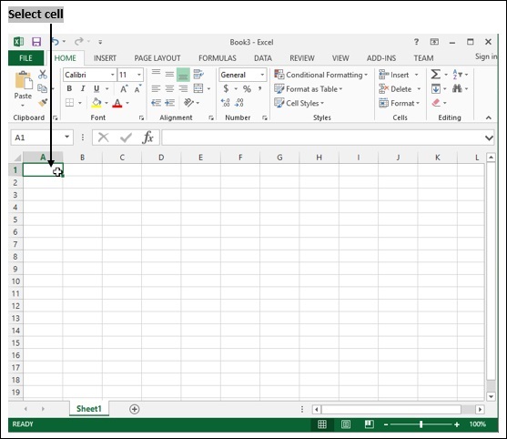 Select Excel sheet Cell