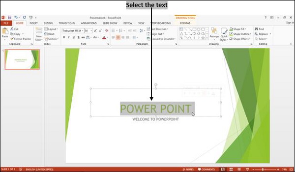 Select Text Powerpoint