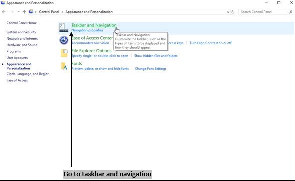Taskbar & Navigation