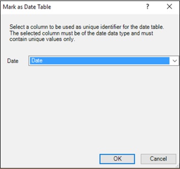 Mark as Date Table