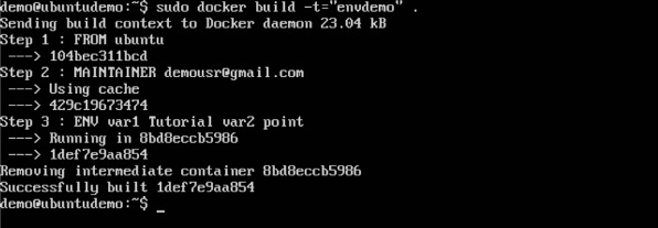 ENV Build Docker Command