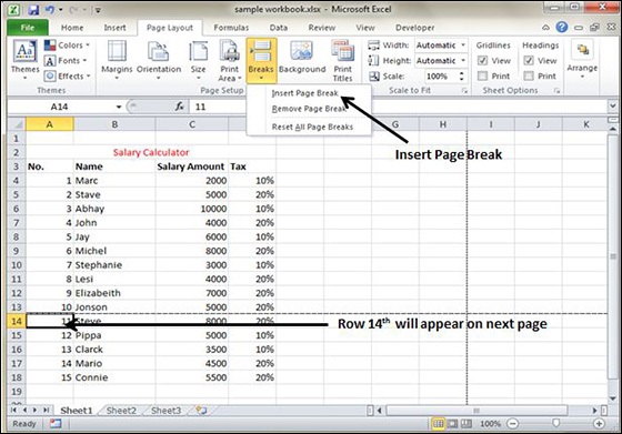 Excel Insert Page Break In Excel Tutorial Desk