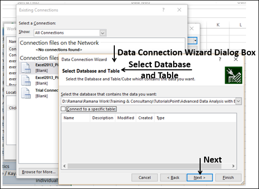 Data Connection Wizard Dialog Box