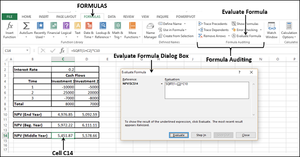 Evaluating Formula