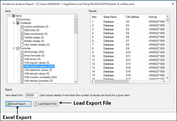 Load Export File