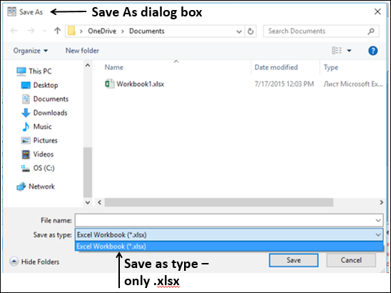 Save As Dialog Box