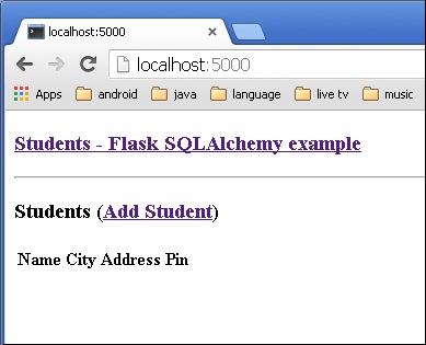 Flask SQLAlchemy Example