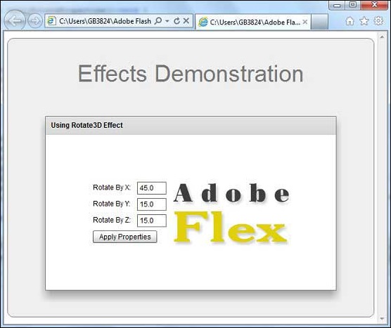 Flex Rotate3D Effect
