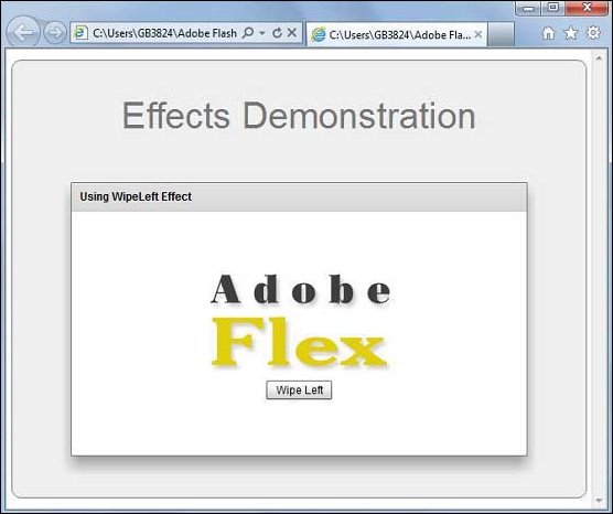 Flex WipeLeft Effect