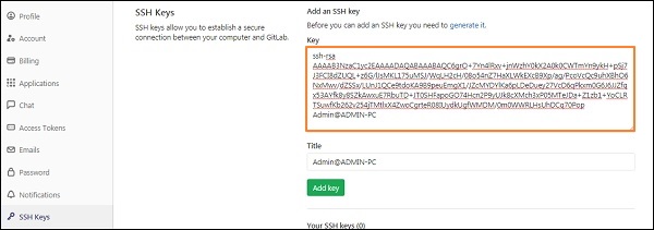 GitLab SSH key