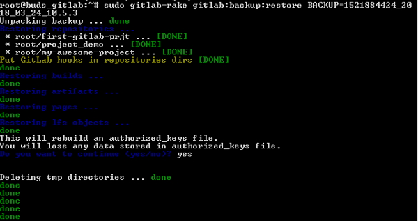 GitLab Restore Backup