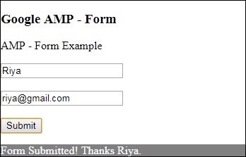 AMP Form Submitted
