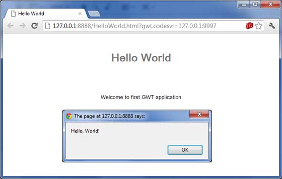 GWT Application Result