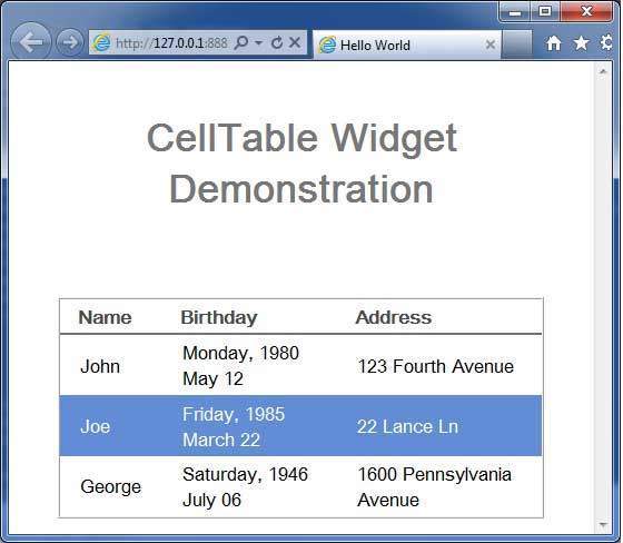 GWT CellTable Widget