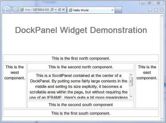 GWT DockPanel Widget