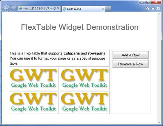 GWT FlexTable Widget