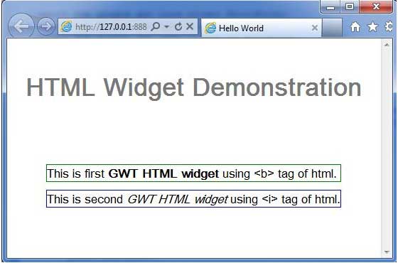 GWT HTML Widget