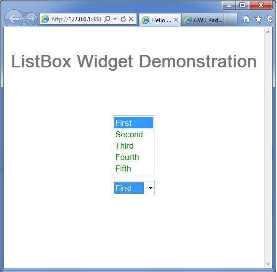 GWT ListBox Widget