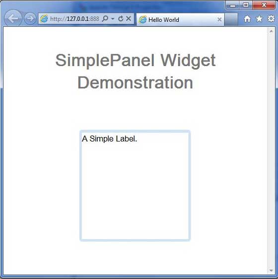 GWT SimplePanel Widget
