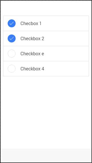 Ionic checkbox List