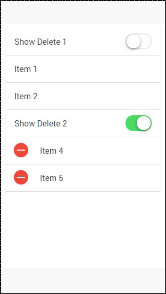 Ionic List Delete Button
