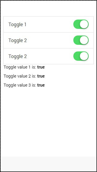 Ionic Toggle Checked