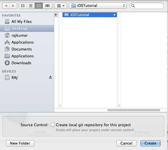 Create Project Select Folder