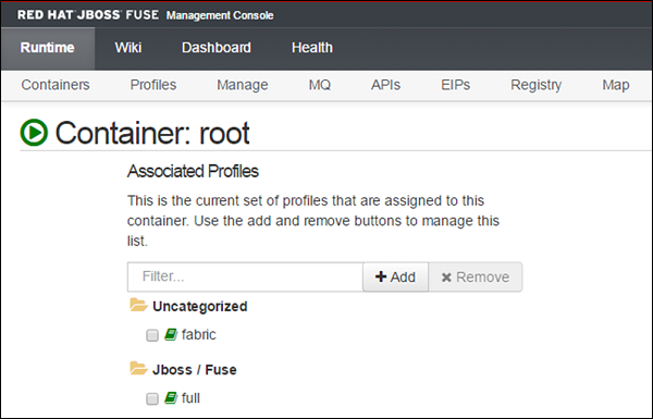 Applying Profile to Container