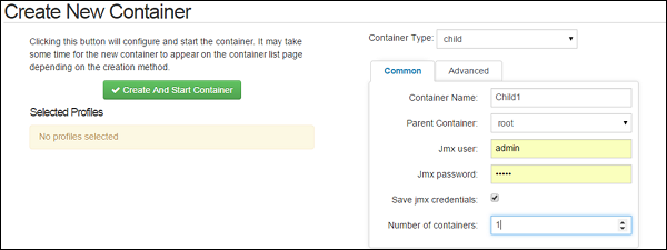 Creating New Container