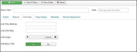 joomla Adding Menu Items