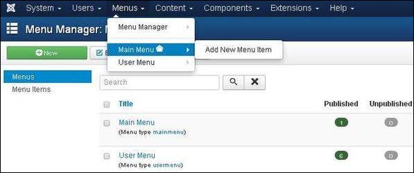 Joomla Adding New Item