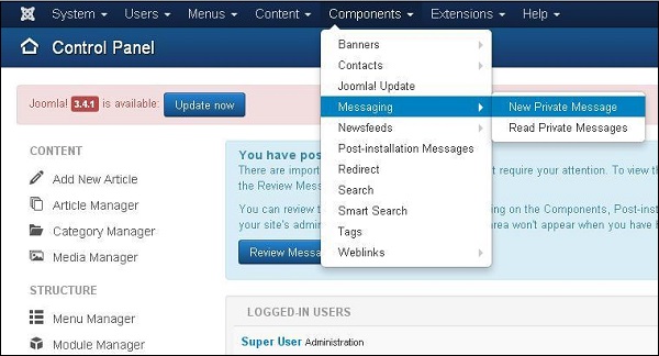 Joomla Private Messages