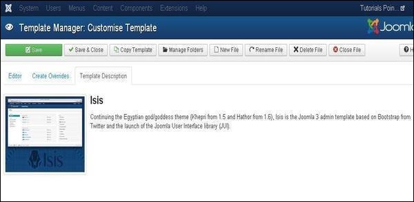 joomla Template Manager