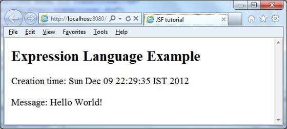 JSF Expression Language Result